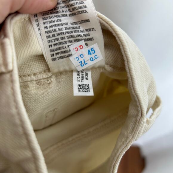 American Eagle NWT baggy wide leg high rise carpenter pants size 4 cream - Picture 11 of 11